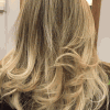 Balayage blond sur brune cheveux court